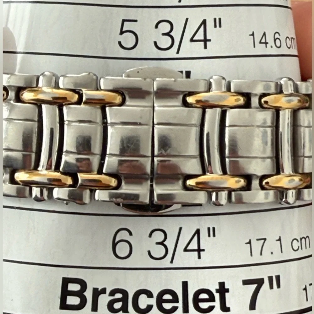 Wittnauer Vintage Luxury Watch Two-Tone Bracelet Case White Dial Date Window